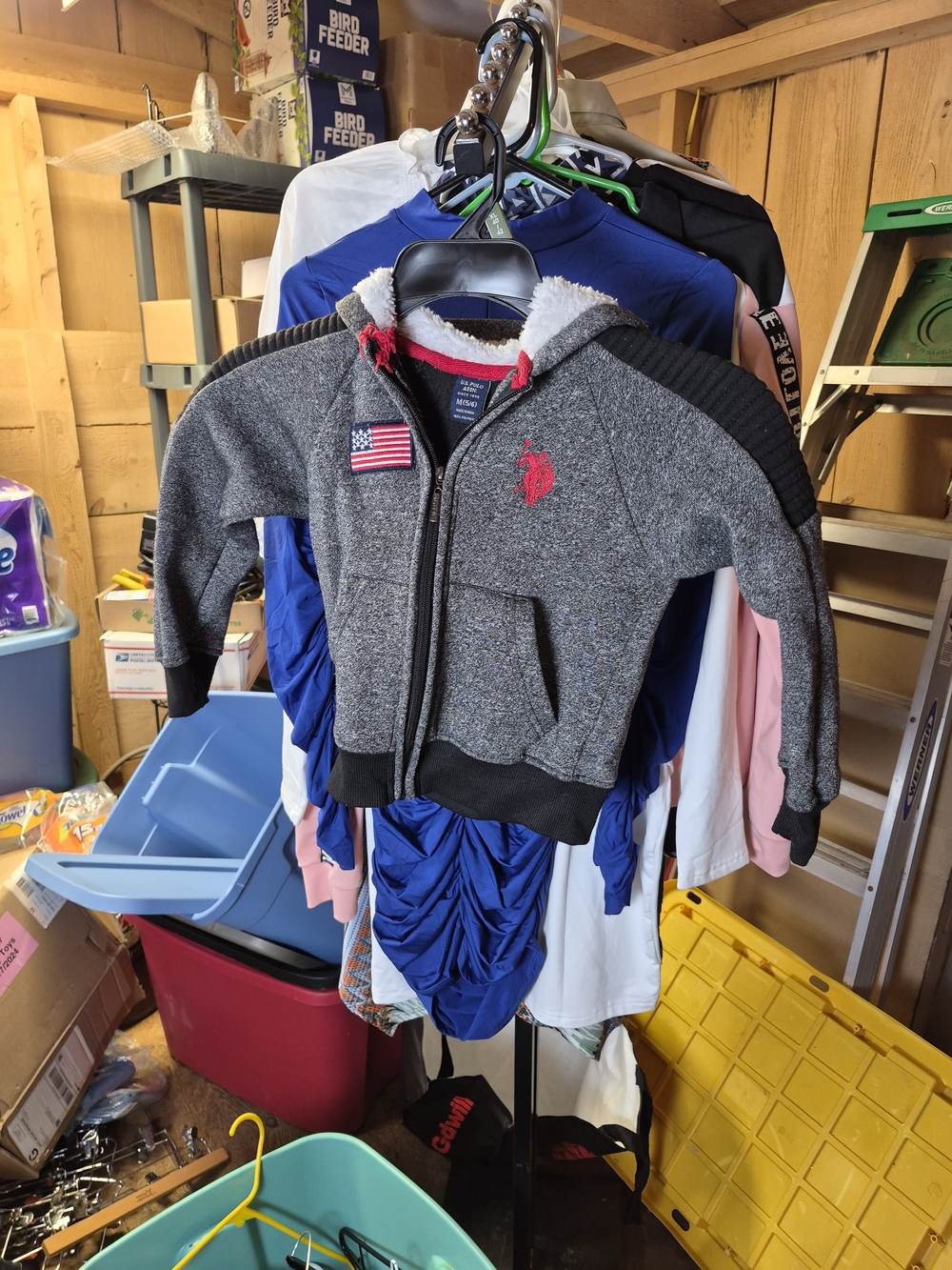 U.S. Polo Assn. Toddler Zip-Up Hoodie Jacket - Gray with Red Accents Bin 64
